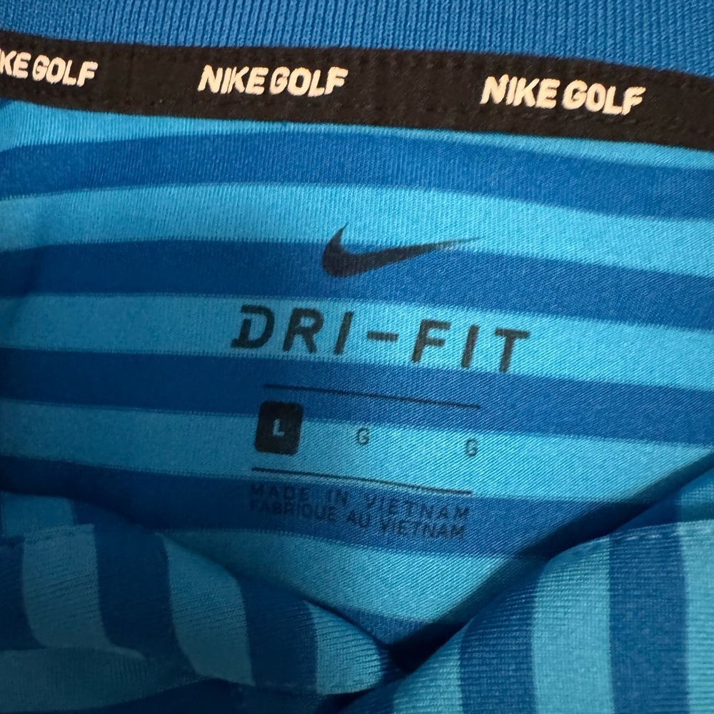 Nike Men's Blue Striped Polo Shirt golf size large - Picture 4 of 4